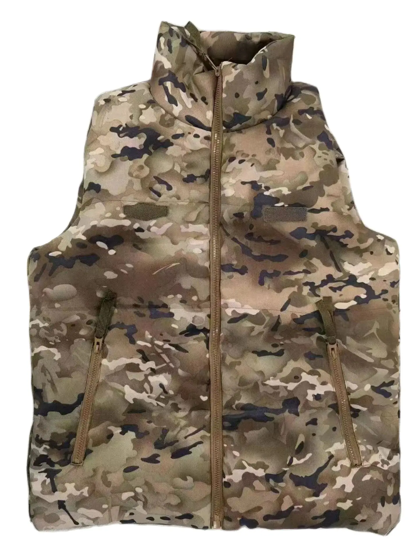 Autumn Winter Men\'s Camouflage Down Cotton Hunting Vest Tactical Tank Top Outdoor Hiking Sleeveless Jacket Thermal Waistcoat