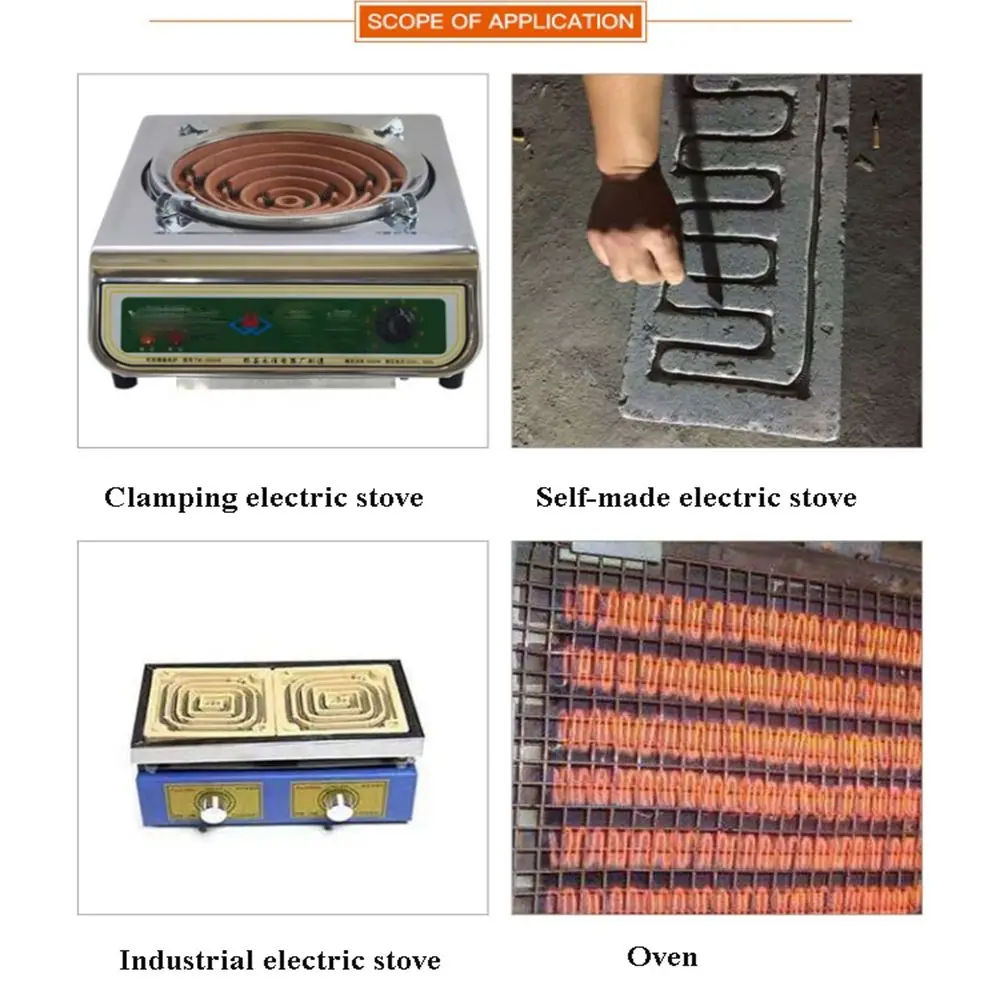 1Pc 220V 300/500/600/800/3000W Furnace Heating Element Coil Heater Wire Max 600C Electric Stove Resistance Wire