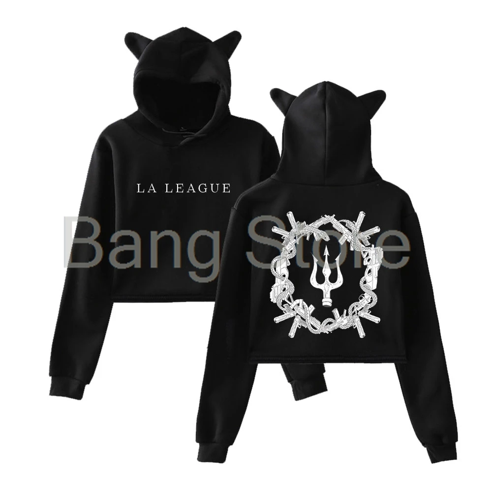 

Werenoi Merch толстовка с кошачьими ушками, женские толстовки с длинными рукавами, женские повседневные уличные укороченные топы