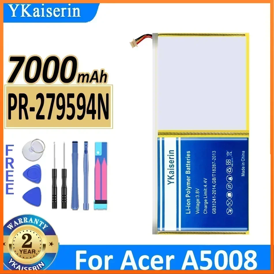 

7000mAh YKaiserin Battery PR-279594N For Acer A5008 Iconia One10 One10 B3-A20 B3-A30 Iconia 10 Iconia10 A3-A40