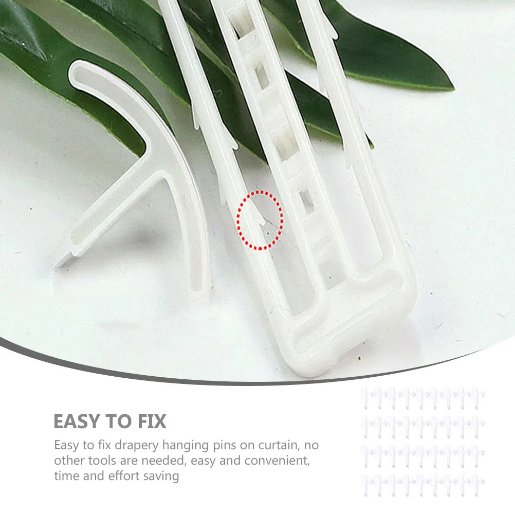 

100 Pcs Nano Curtain Hook for Window Hangers Pinch Pleat Hooks Curtains Drapes Plastic Rod