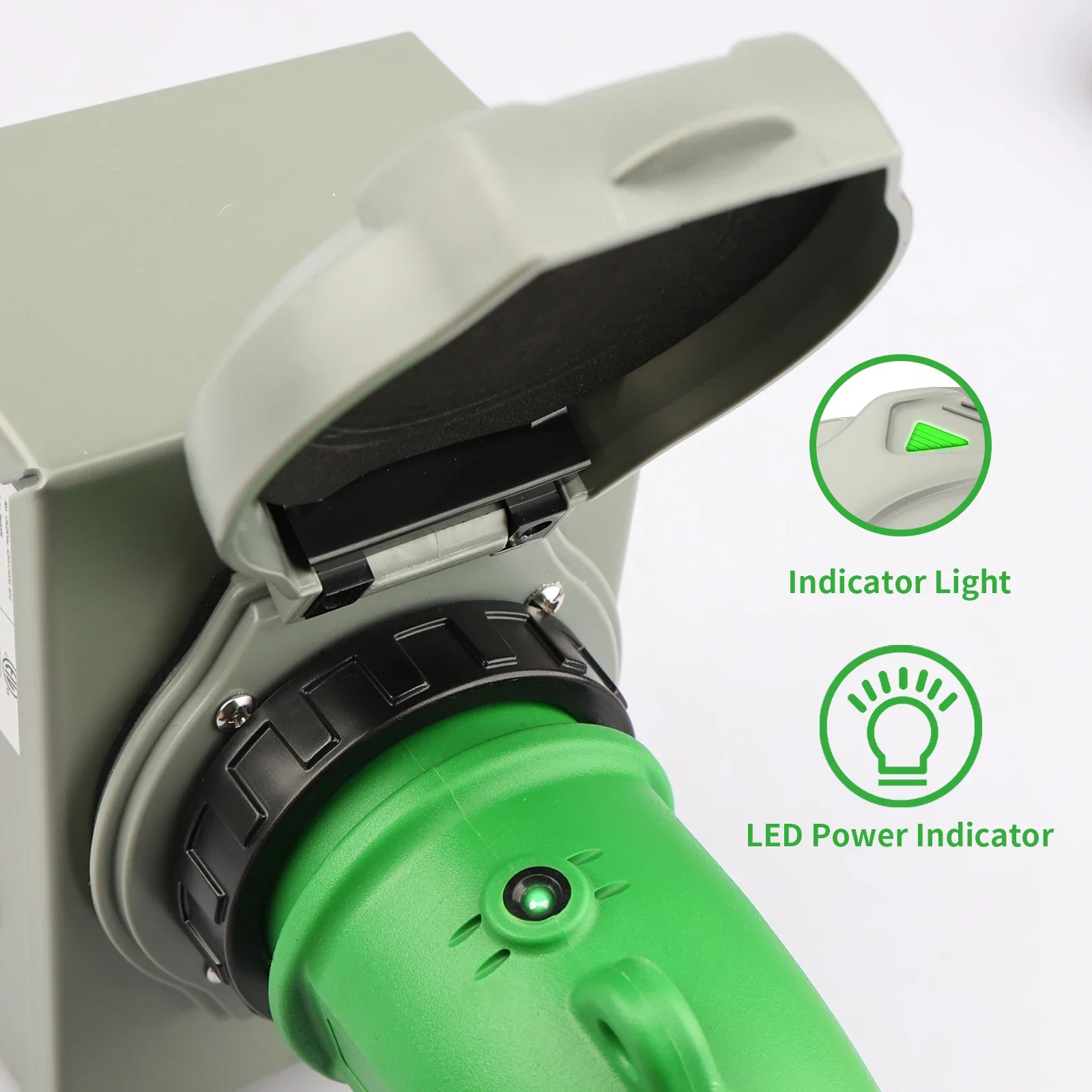 50 Amp Generator Power Inlet Box and Power Cord 135 Degree Locking Combo Kit, NEMA 14-50P to SS2-50R Extension Cord 25FT