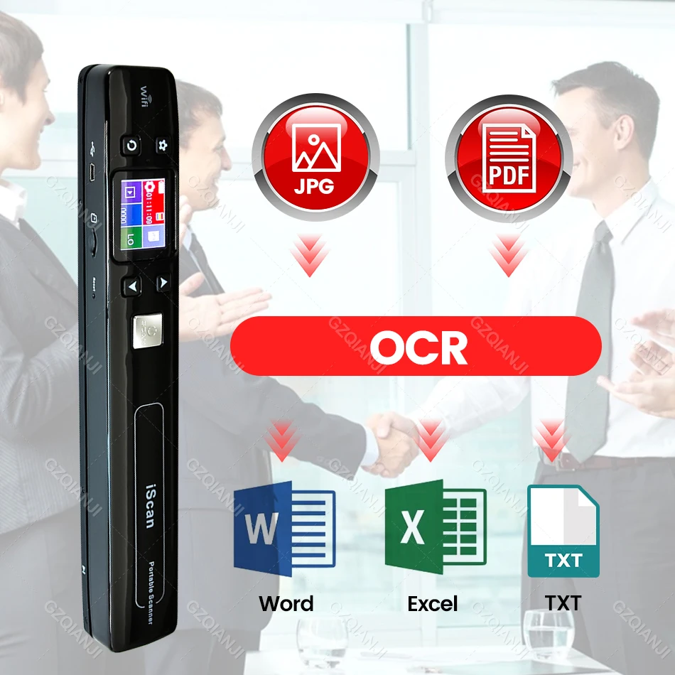 iScan Portable Mini Scanner A4 Document WiFi Handheld Scanner for Business Contract Photo Picture Receipts Scan Support JPG/PDF