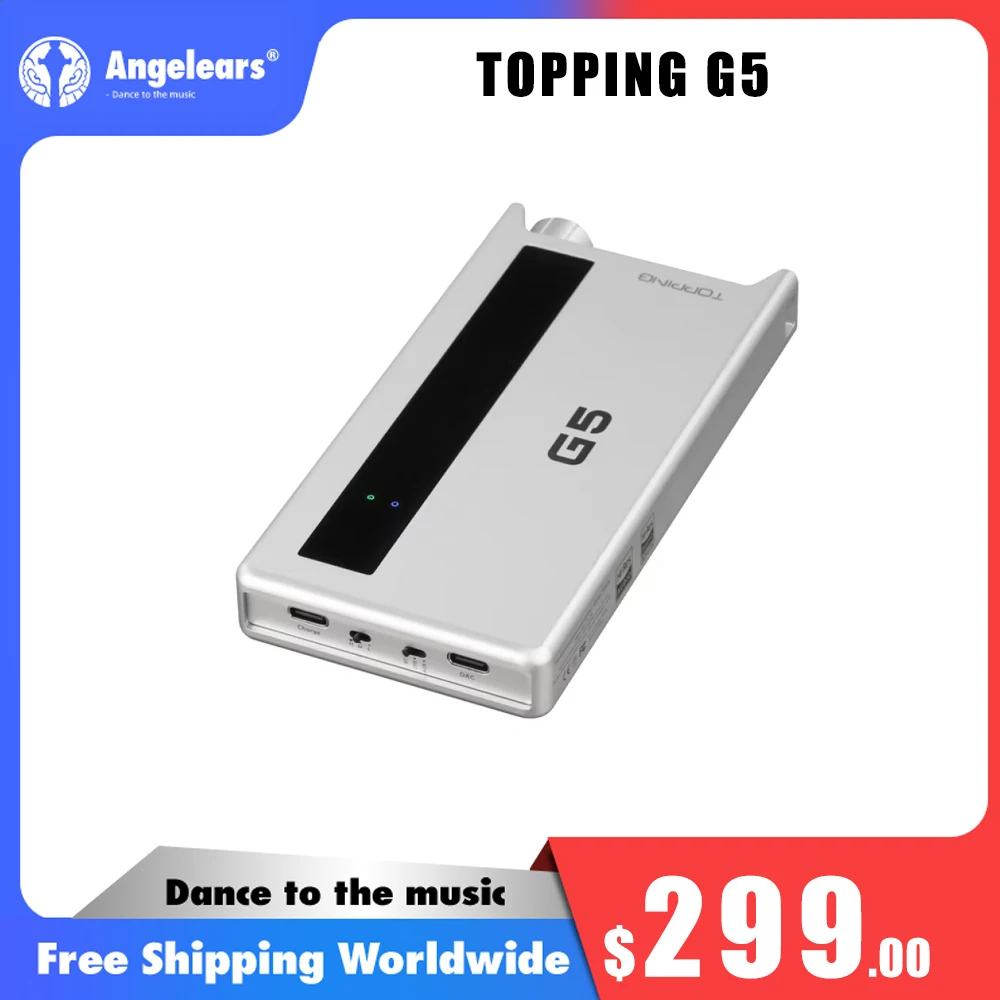 TOPPING G5 Portable ES9068AS DAC&Amp Headphone Amplifier LDAC Hi-res Audio Support up to DSD512 768kHz