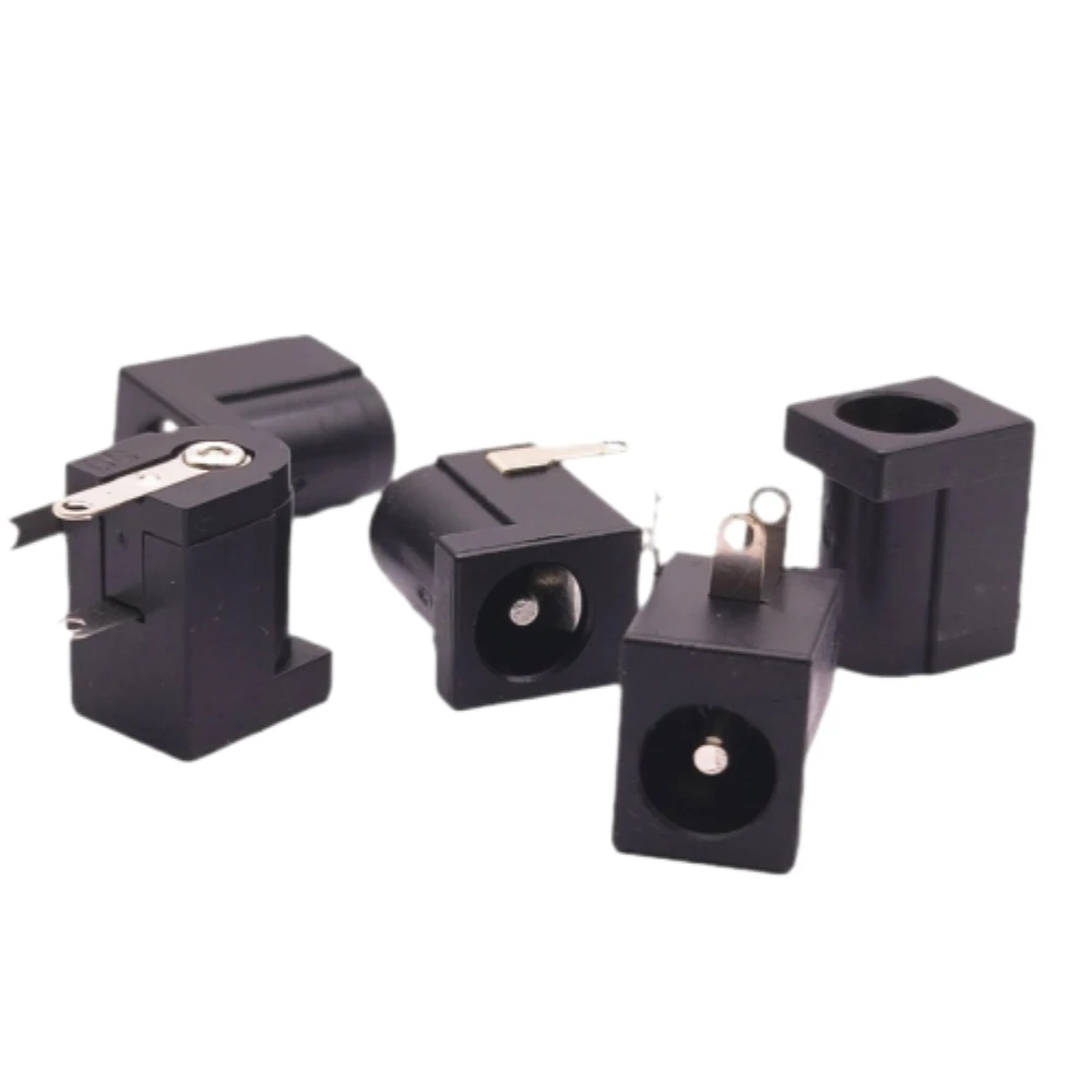 10Pcs/Set DC-005 Power Socket 5.5mmx2.1mm Female Jack Connector Supply Barrel-Type Right Angle PCB Mount Terminal Adapter