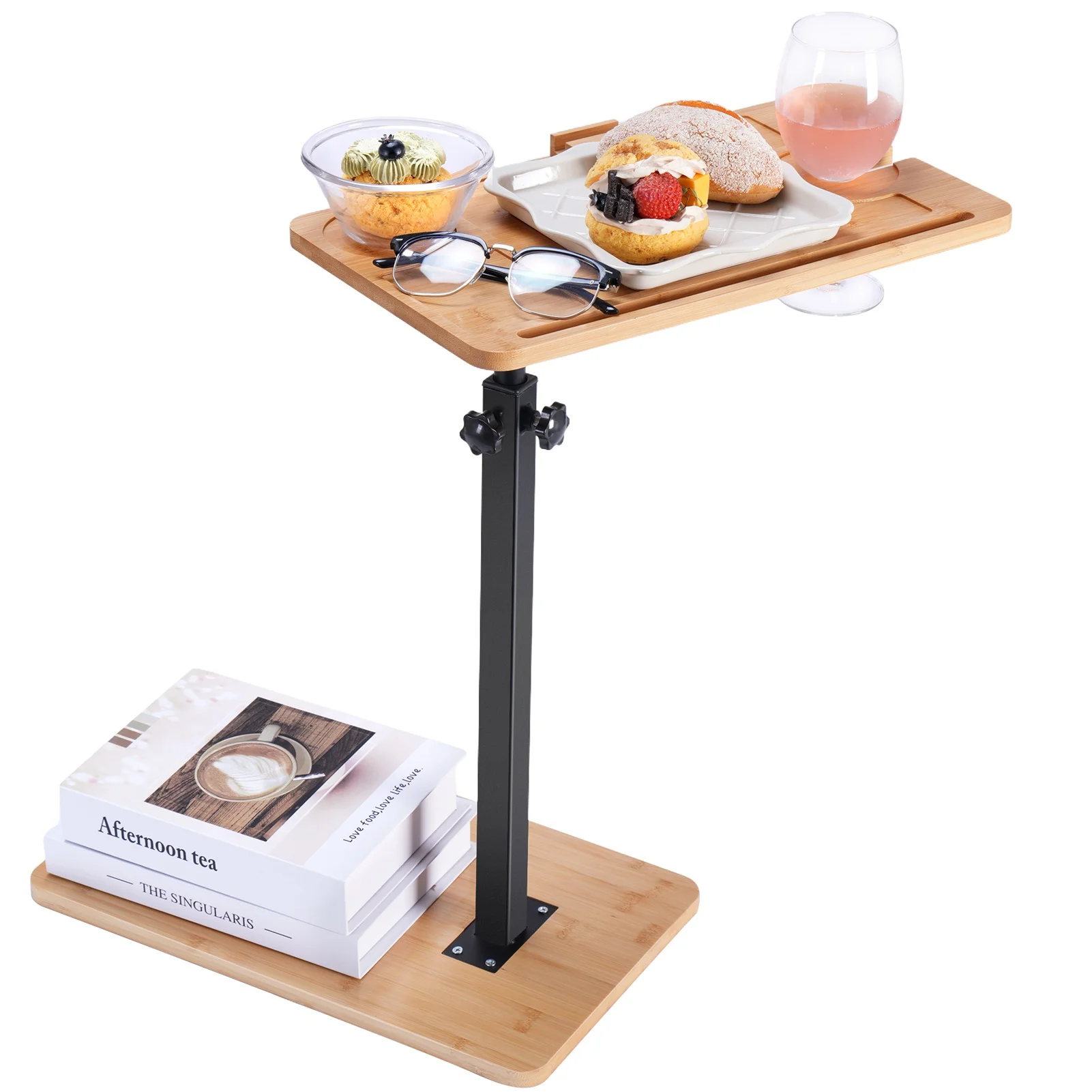 Vantic C Shaped End Table, Small Couch Side Table, Sturdy Slide Under Sofa Table with Metal Frame for Living Room & Bedroom image 2
