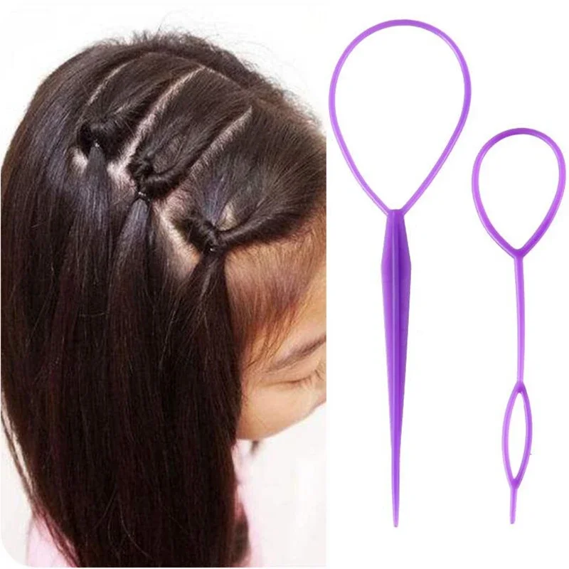 New 2pcs Women Hair Twister Bun Maker Braider DIY Hair Braiding Styling Tools Ponytail Hairstyles Clip Stick Hair Accessories