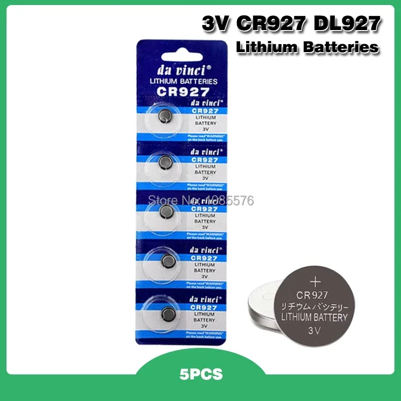 5pieces 927 DL927 BR927 BR927-1W CR927-1W 3 V CR927 Lithium Battery Remote Control Clock Watch Coin Cell Battery Replace