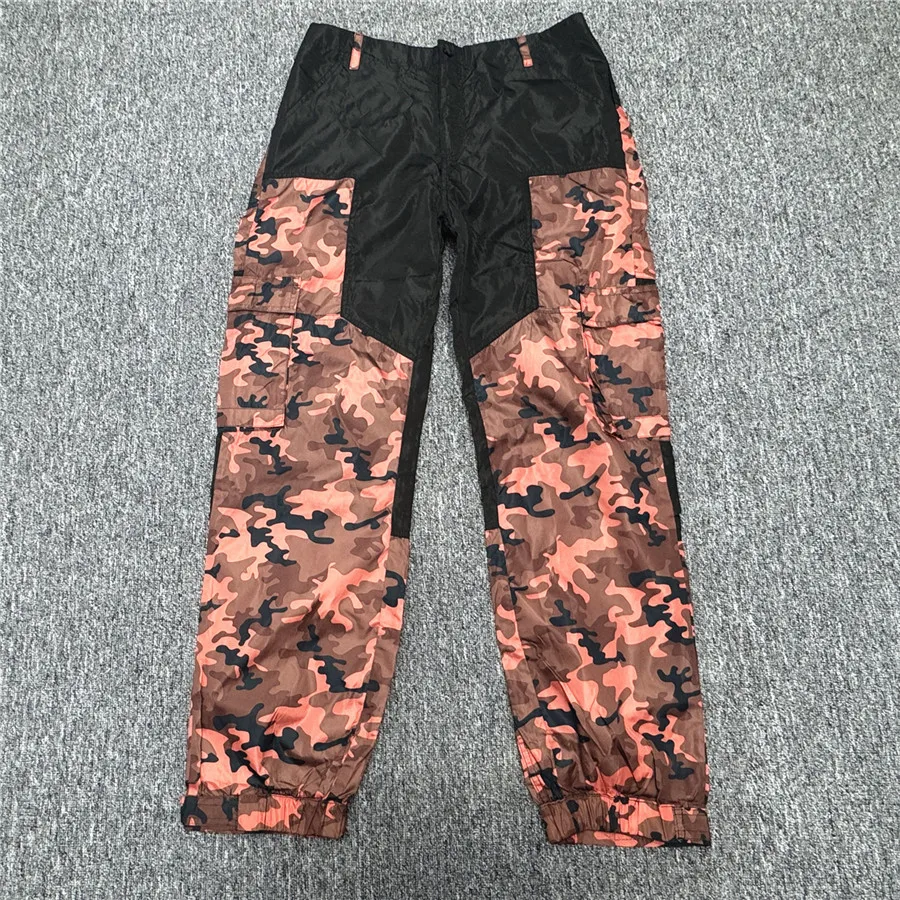 Ao ar livre qui seco fino calças casuais vários kets à prova de vento algemado solto ajuste camuflagem padrão outono temporada roupas masculinas
