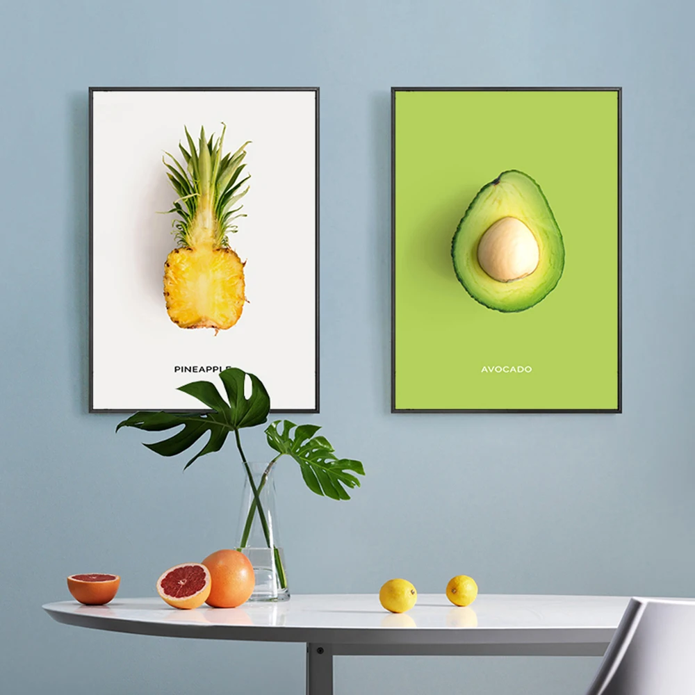 16 Fruits Pictures Avocado Pineapple Strawberry Kiwi Posters Nursery Dining Living Room Prints Nordic Painting Art Home Decor