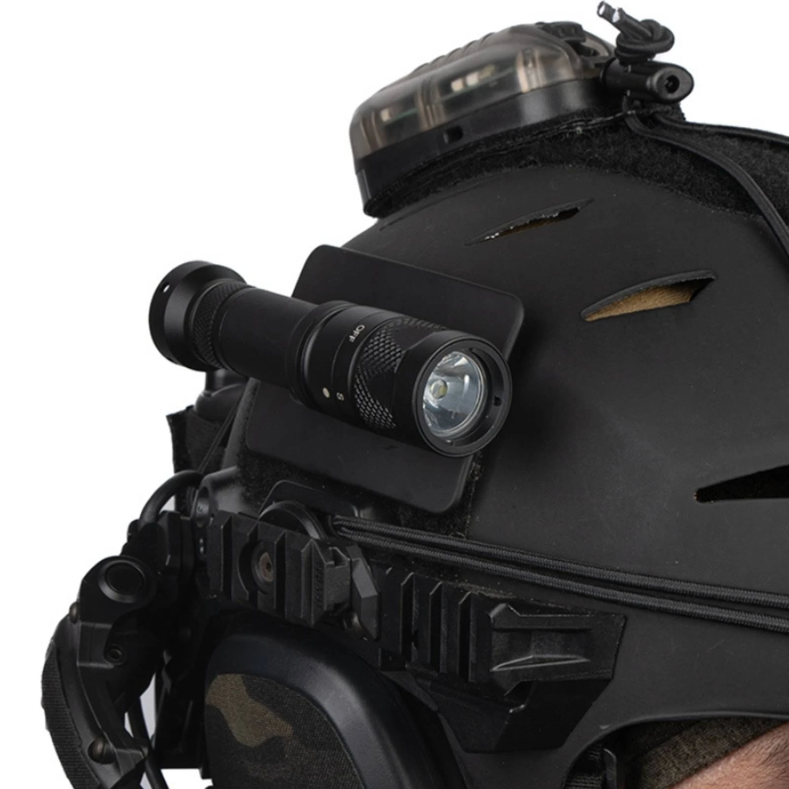 Helmet Flashlight Mounting Plate 360-Degree Rotation Helmet Hook-and-Loop Light Mount Modular Torch Mount Shockproof Spray-Proof