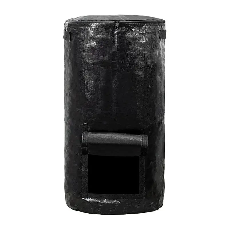 Collapsible Garden Yard Compost Bag with Lid Environmental Organic Ferment Waste Collector Refuse Sacks Composter Bin