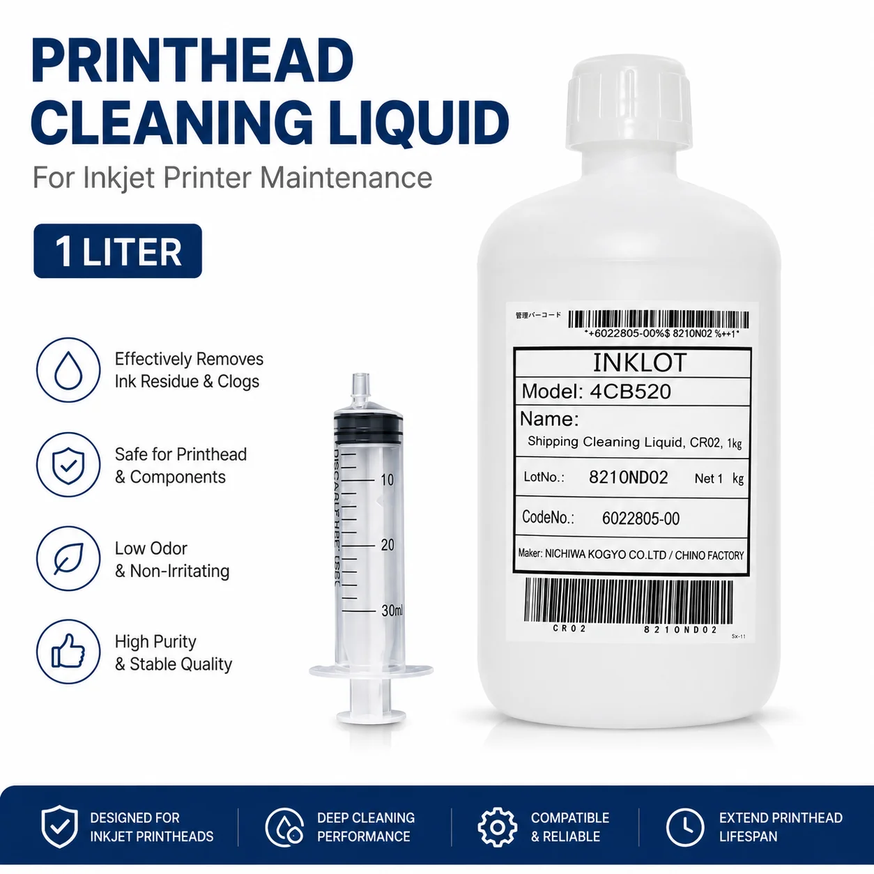 1000ML Print Head Moisturizing Liquid Moisturizer Daily Moisturizing to Prevent PrintHead Clogging For All Inkjet Printer 4CB520