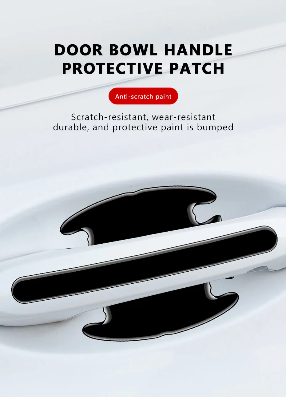 SEAMETAL Auto Türgriff Schüssel Schutz Aufkleber Anti-scratch Auto Türgriff Anti-kollision Vinyl Auto Schüssel Schutz Streifen – Detail 1