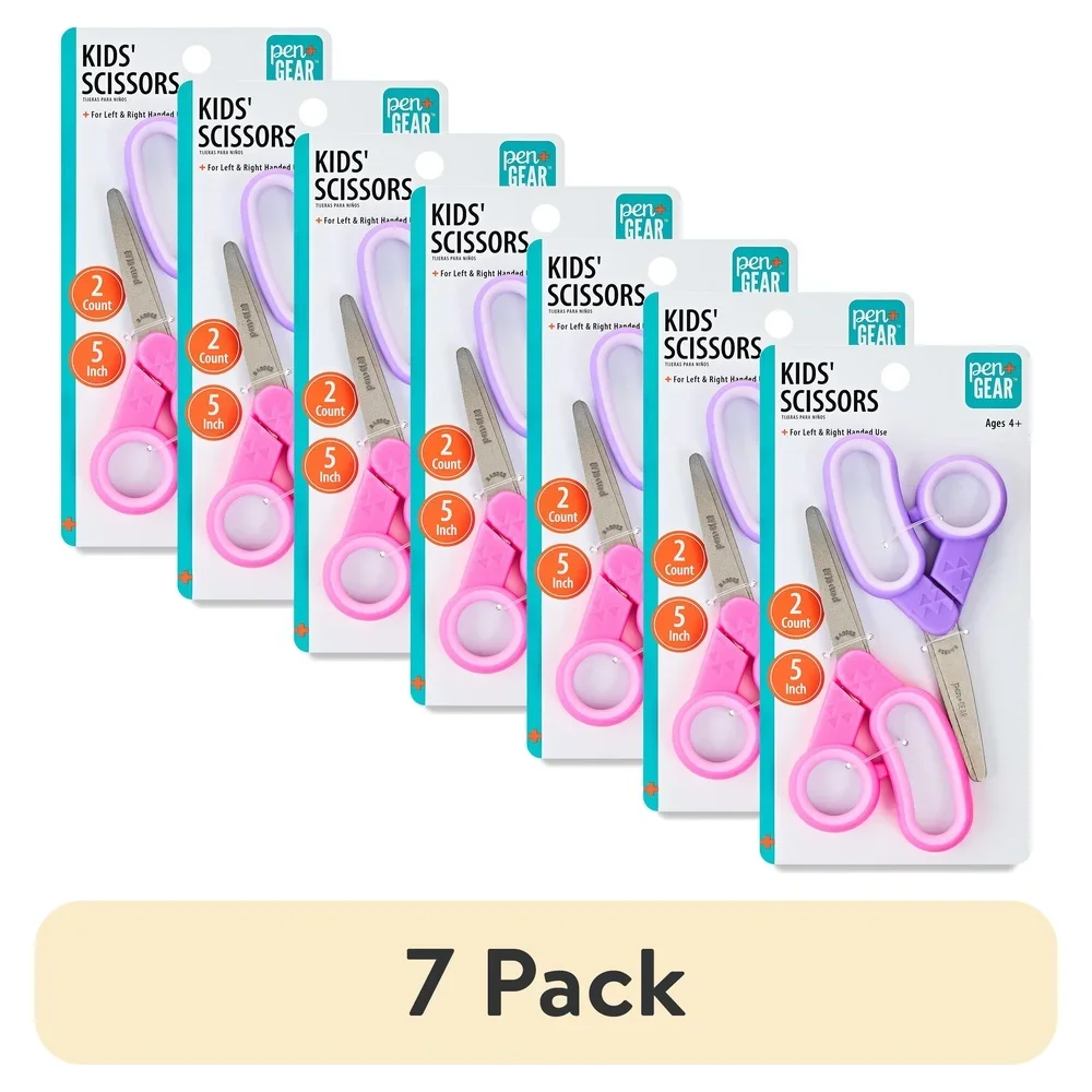 (7 عبوات من مقص Pen Gear 5in Blunt 2pk وردي/أرجواني 153510-4009