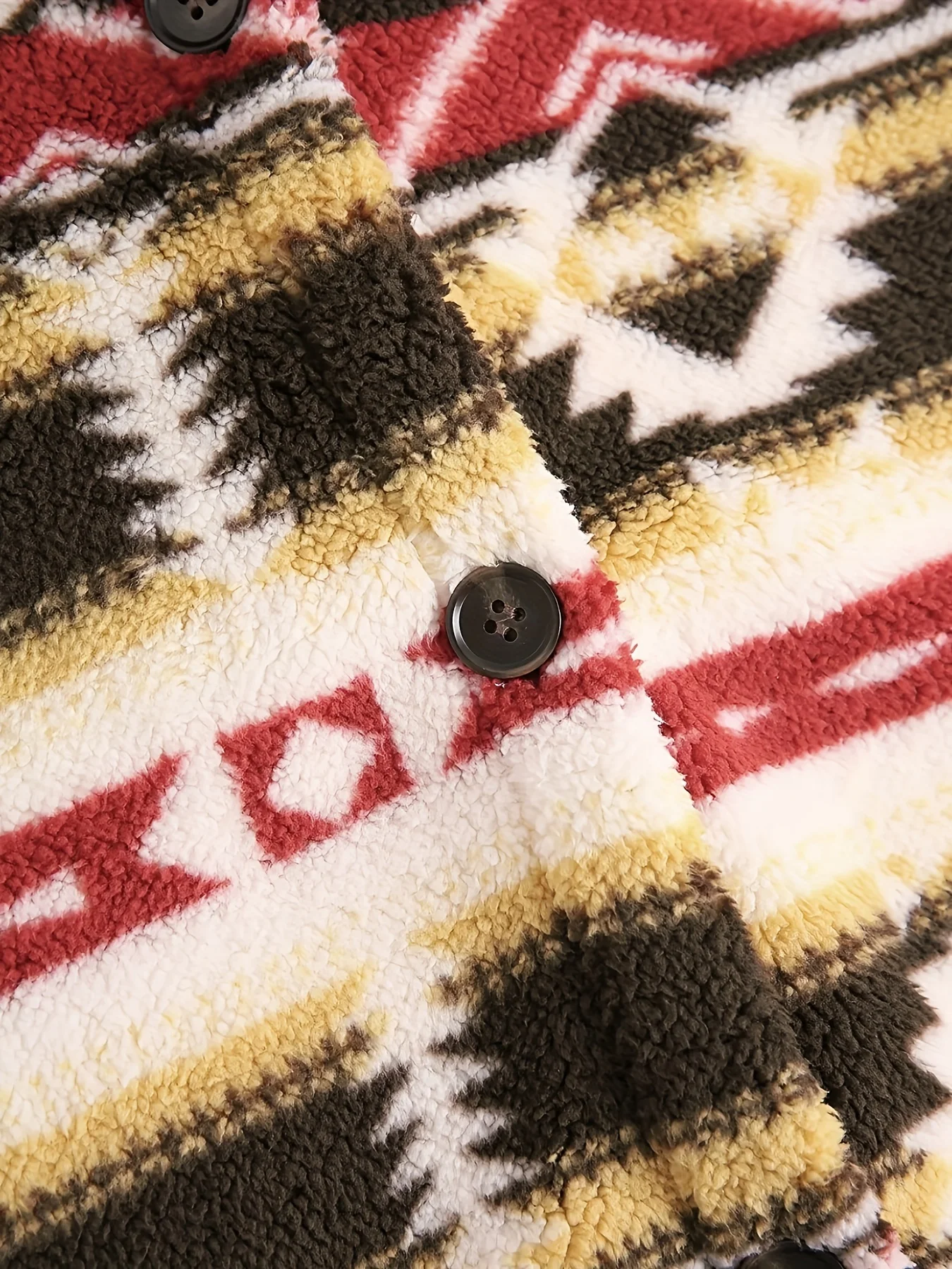 女性用アステカプリントぬいぐるみコート、超微細、オーストリア、女性