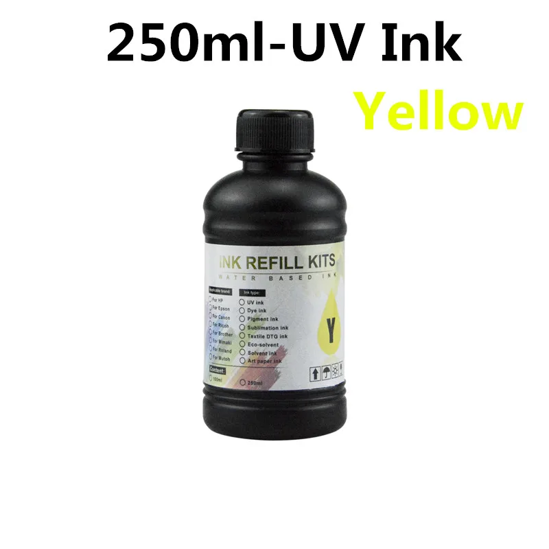 Hard Ink 250ml/Bottle LED UV Ink For DX4 DX5 DX6 Printhead For Epson L800 L805 R1390 R1400 R1410 I3200 1600 Universal UV Printer