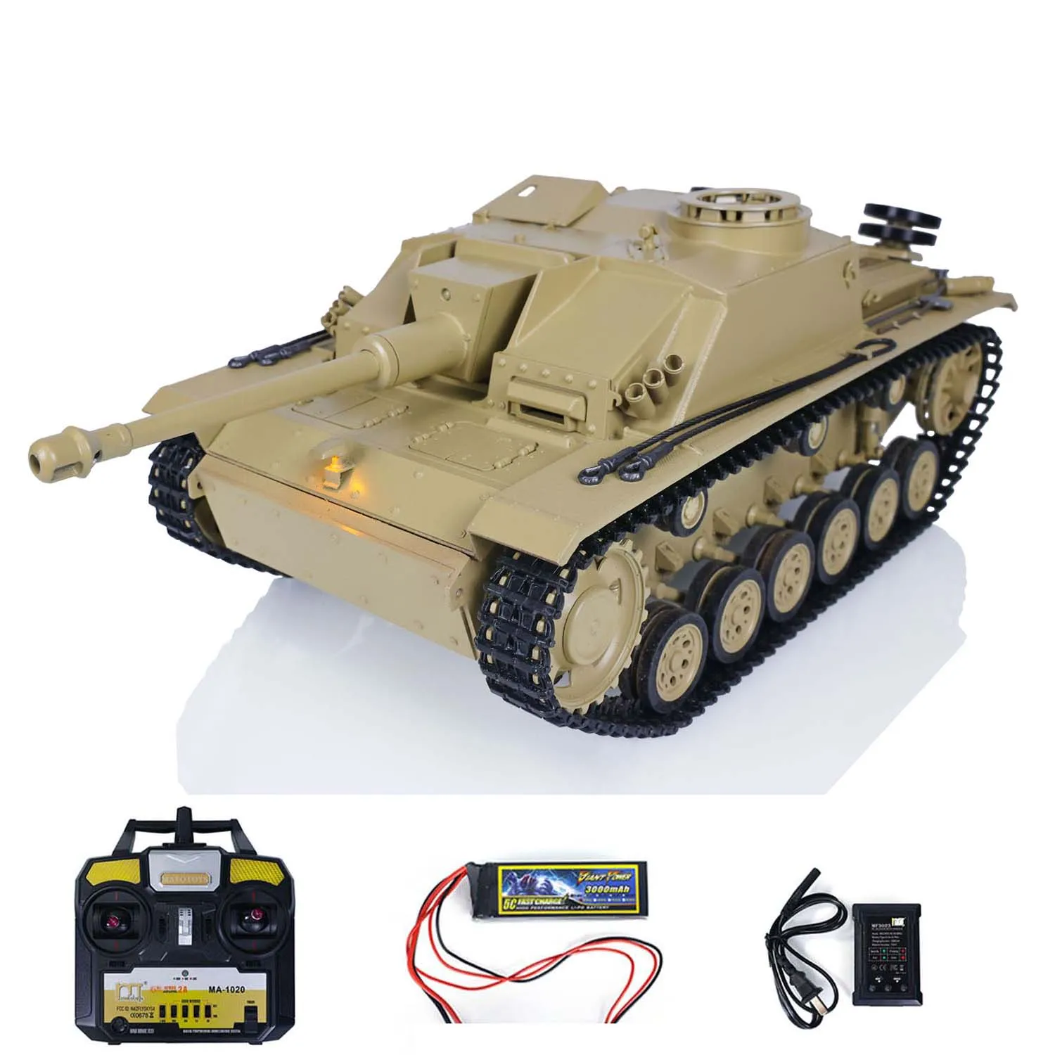 

Metal Mato 1/16 Stug III RTR RC Tank Infrared Barrel Recoil Yellow 1226 TH00667-SMT4