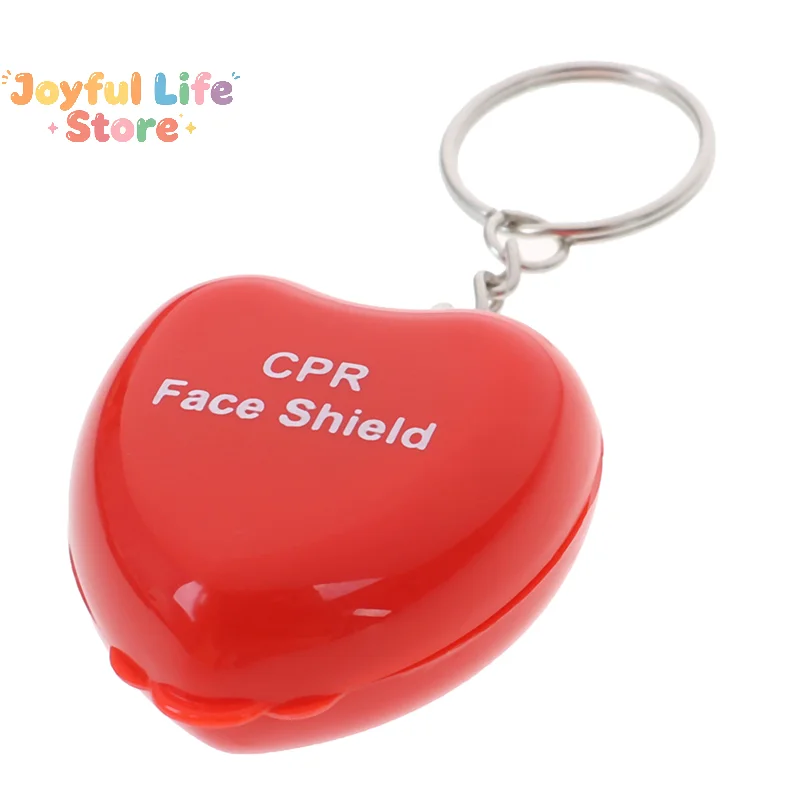 Hot Mini Protect CPR Mask Mouth KeyChain Rescue In Heart Box Face Mask First Aid