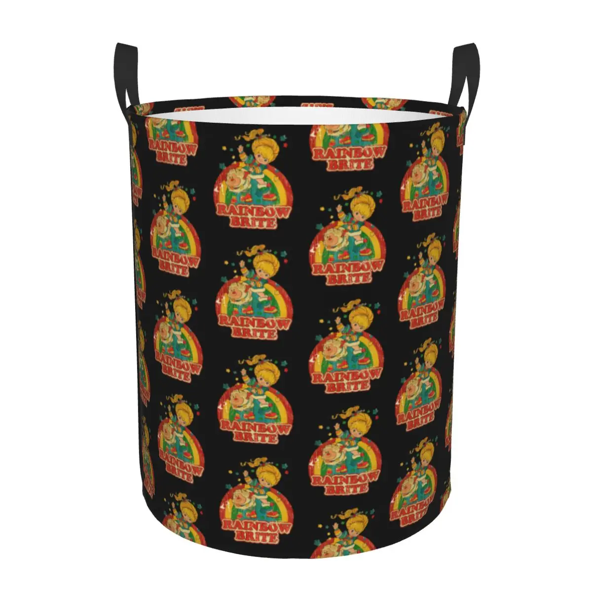 

Retro Vintage Rainbow Brite Dirty Laundry Baskets Foldable Large Waterproof Clothes Sundries Basket For Home Kids