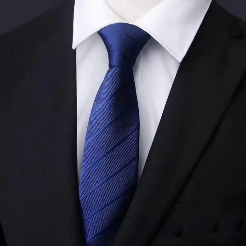 Men Striped Necktie Formal Business Wedding Tie Smooth Wrinkle Resistant Suit Accessory For Office Daily