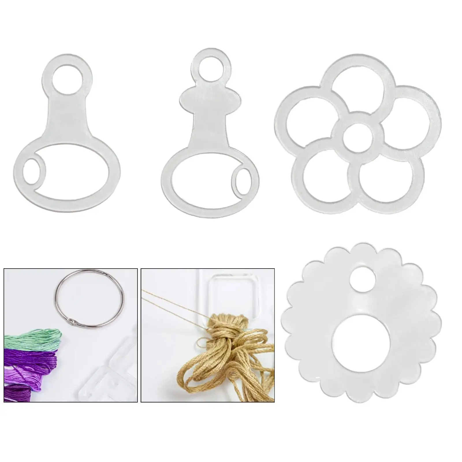 50 Pieces Floss Thread Drops Acrylic Floss Bobbins Practical DIY Sewing Projects