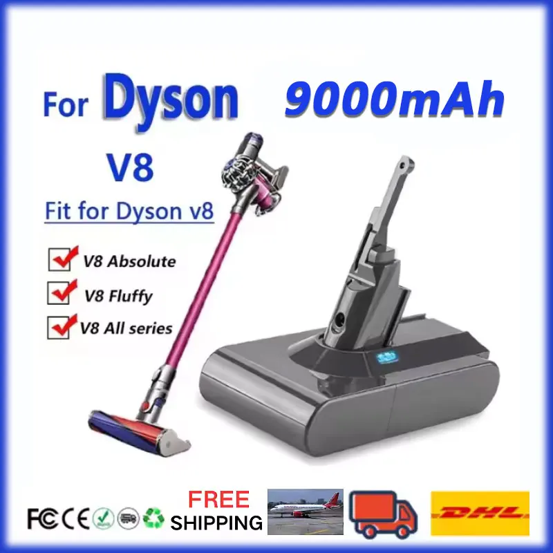 

100% NEW for Dyson V8 21.6V 6000mAh Replacement Battery for Dyson V8 Absolute Cord-Free Vacuum Handheld Vacuum Cleaner Battery