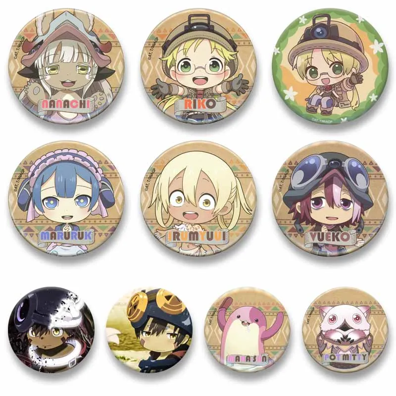 

Kawaii Anime Made in Abyss Coin Badges Cute Cartoon Character Round Lapel Brooch Clothes Backpack Accessories Jewelry Pins Gifts