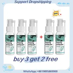 5pcs Piercing Aftercare Spray Disinfection Earrings Earwax Portable Liquid Ear Swelling Pain Wash Soothe Cleaning Hole Reli