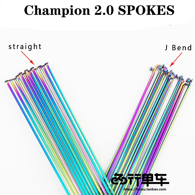 

Bicycle spokes Champion 2.0 round spokes J-bend/straight pull head bicycle spokes Colorful bicycle spokes with copper c