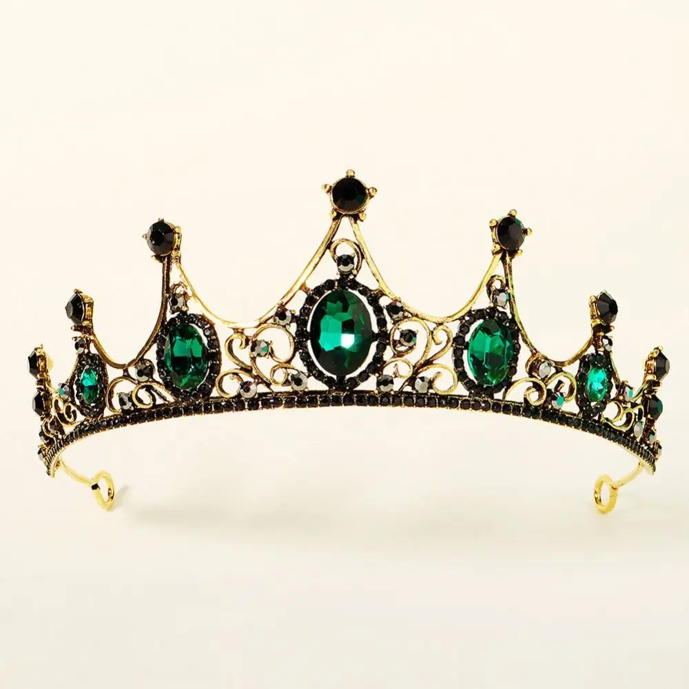 Bar Mitzvah Crown Baroque Retro Crown Rhinestone Korean Style Metal Princess Crowns Headband Hair Accessories Bride Tiaras