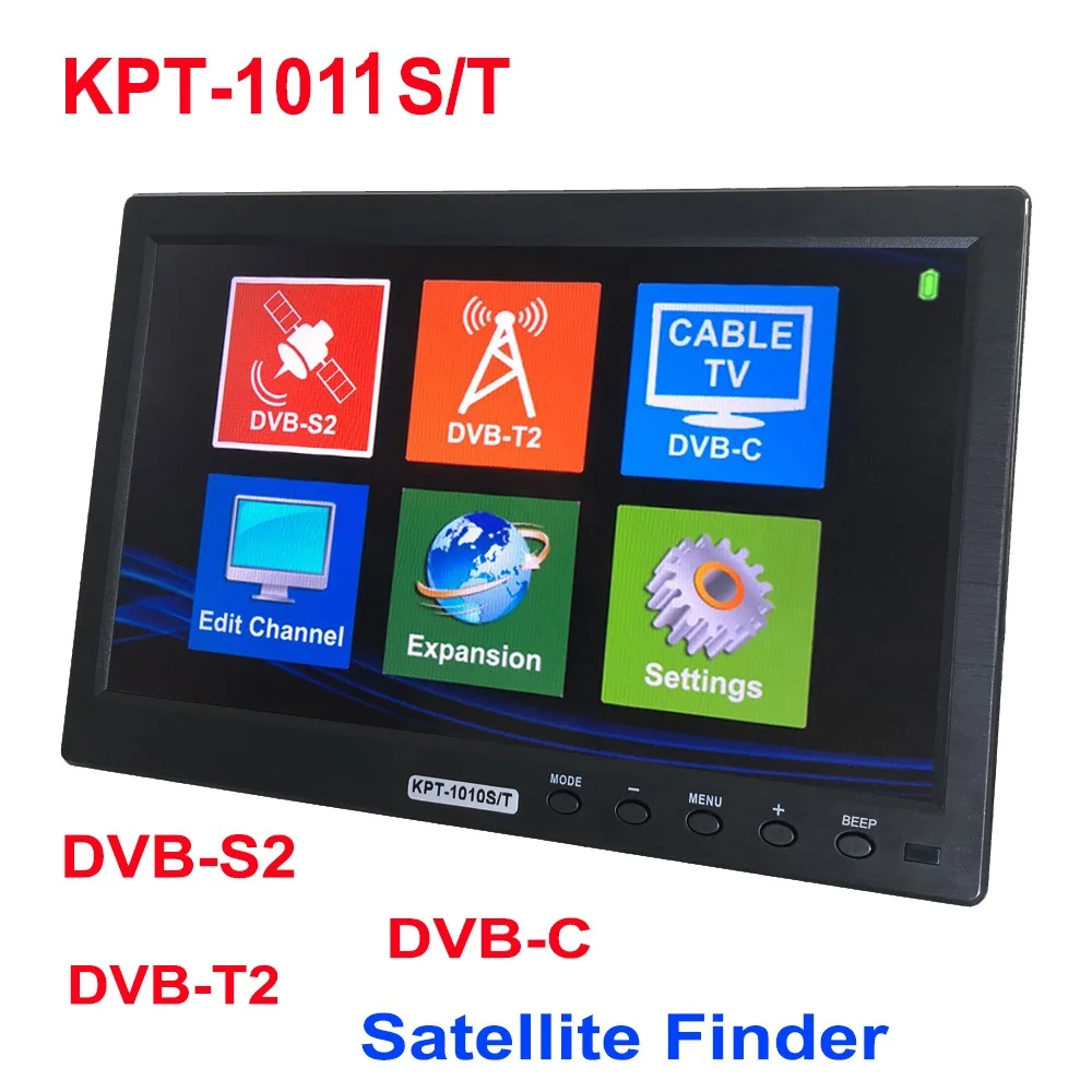 KPT-1011ST DVB-S2 DVB-T2 DVB-C Combo 10,1 Zoll LCD Satellitenfinder-Messgerät Spektrumanalyse MP4 Hevc(H.265) AVS/AVS+ Signalfinder