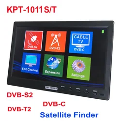 KPT-1011ST DVB-S2 DVB-T2 DVB-C Combo 10.1 Inch LCD Satellite Finder Meter Spectrum Analysis MP4 Hevc(H.265) AVS/AVS+ Signal Find