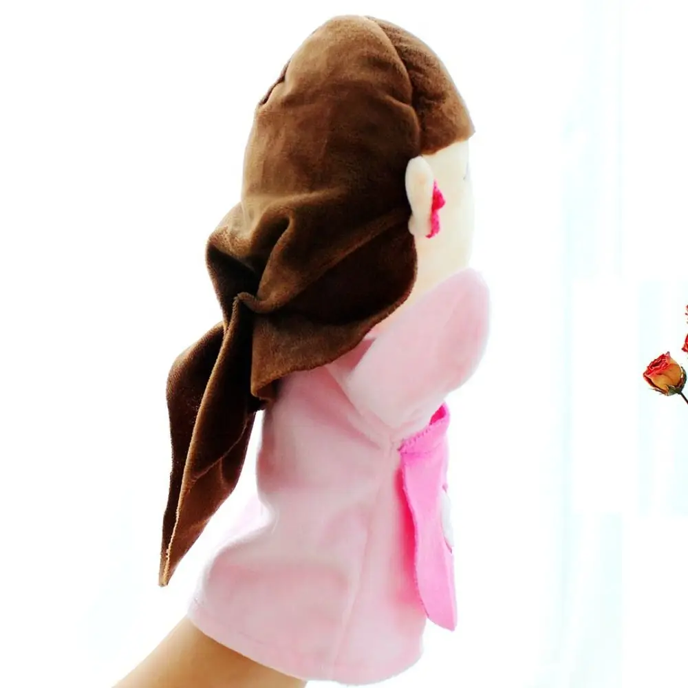 High Quality Portable Plush Storytelling Puppet 25CM Cartoon Story Hand Puppet Familys Members Finger Puppetry Toy