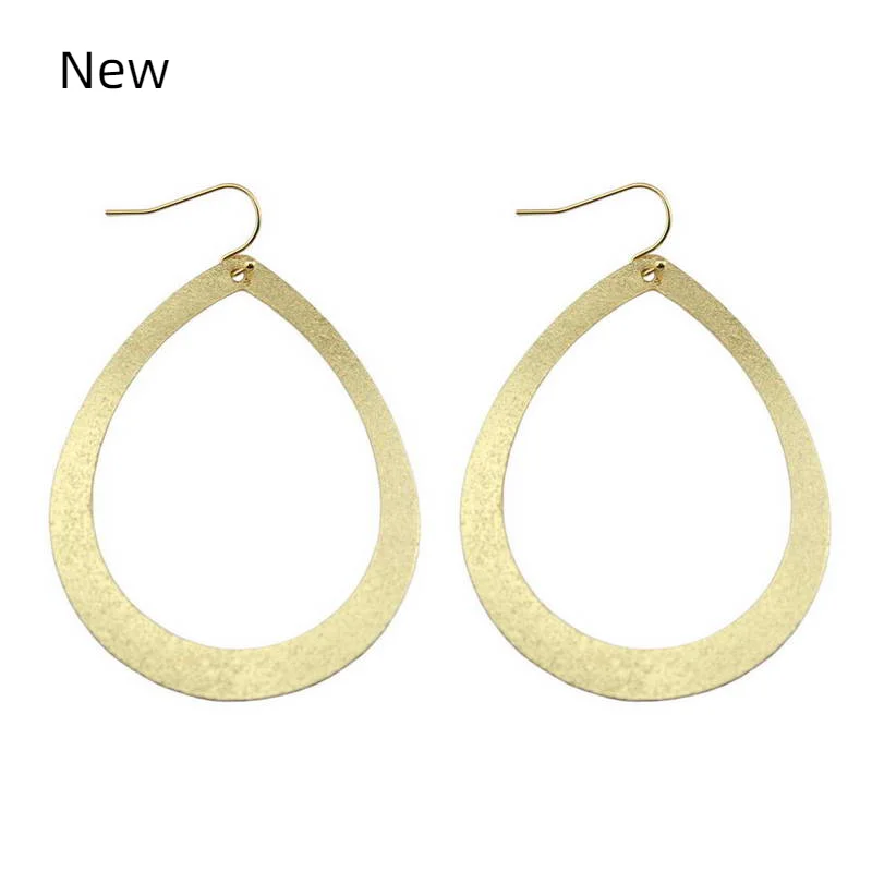 New Metallic Hollow Open Teardrop Statement Earrings Trendy Chic Jewelry Wholesale