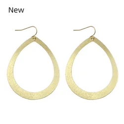 New Metallic Hollow Open Teardrop Statement Earrings Trendy Chic Jewelry Wholesale