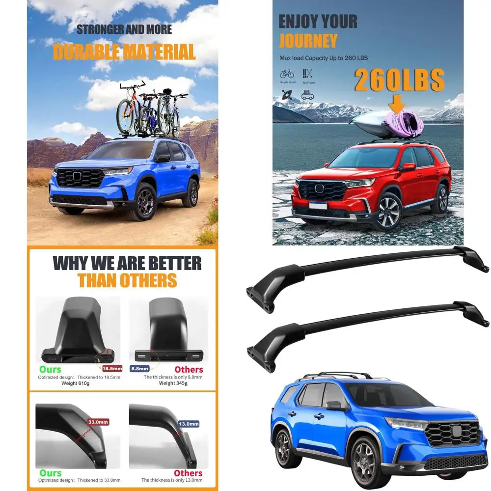 Aluminum Roof Rack Crossbars for 2023-2026 Honda Pilot Sport, TrailSport, Touring, Elite Models
