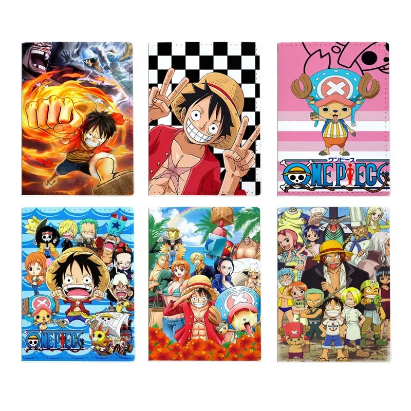 Cartoon Travel Accessories One Piece  Luffy Zoro Passport Holder PU Leather Women Travel Passport Cover Case Card ID Holders