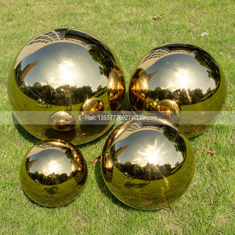 Diameter 25mm-550mm stainless steel garden golden decorative hollow ball seamless boutique ball hanging ornaments ball