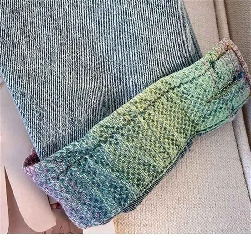 Color Blocked Denim Jacket Women's Autumn Coat 2025 New Fashion Casual Short Cowboy Jackets Top Ladies Denim Overcoat