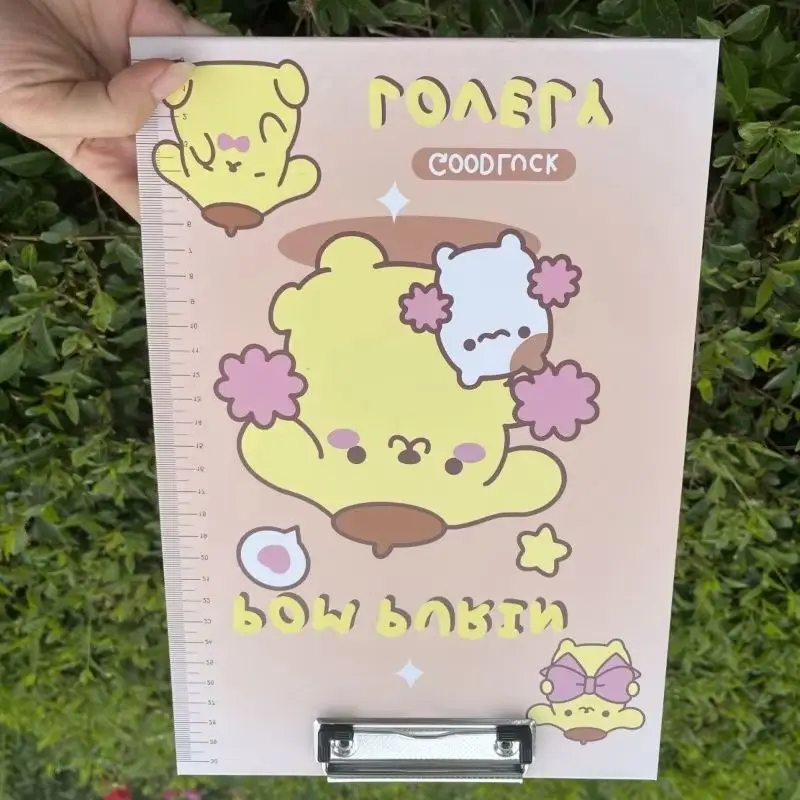 

Anime Cartoon Kawaii Sanrio New Style Melody Kuromi A4 Board Clamp Write Backing Plate Test Paper Thicken File Splint Student