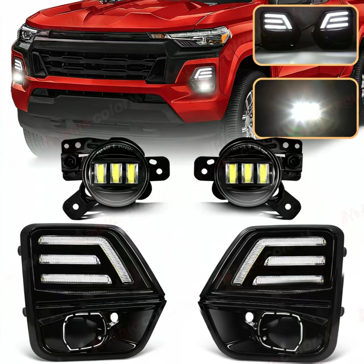 

For Chevrolet Colorado 2023 2024 DRL LED Fog Lamps Daytime Running Lights Front Bumper Driving Headlights Car Accessories 12V