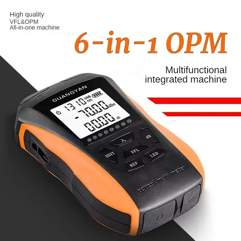 Network Fiber Optic Cable Tester Tool VFL 15km OPM Rechargeable Optical Power Meter Visual Fault Locator 6 in 1 Y8 FTTX SC FC ST