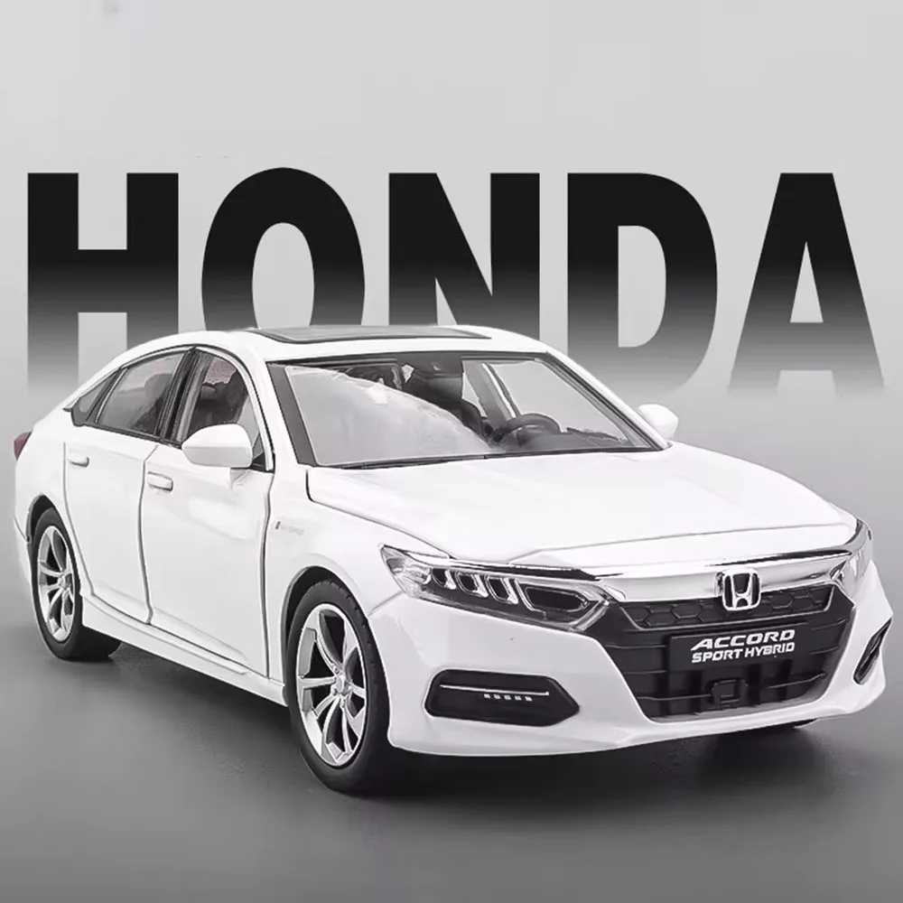 

1:24 масштабные модели игрушек Honda Accord, автомобили с подсветкой, музыкальные транспортные средства, 6 дверей, могут открыть автомобиль, игрушка для мальчиков, подарки на день рождения