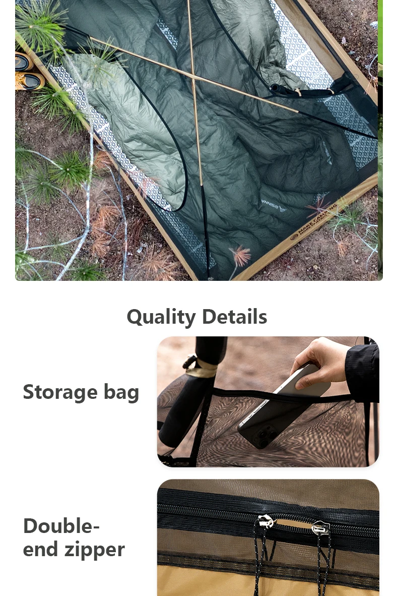 BISINNA Campingzelt für 2 Personen, tragbar, wasserdicht, Rucksackzelt, doppellagig, für Outdoor, Wandern, Reisen, Campingausrüstung – Detail 11