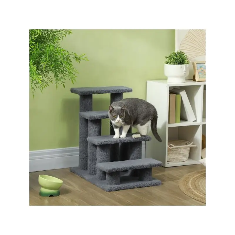 سلالم للحيوانات الأليفة للكلاب والقطط، عمود خدش متعدد المستويات لسهولة الوصول، تصميم موفر للمساحة مع مواد متينة، مثالي