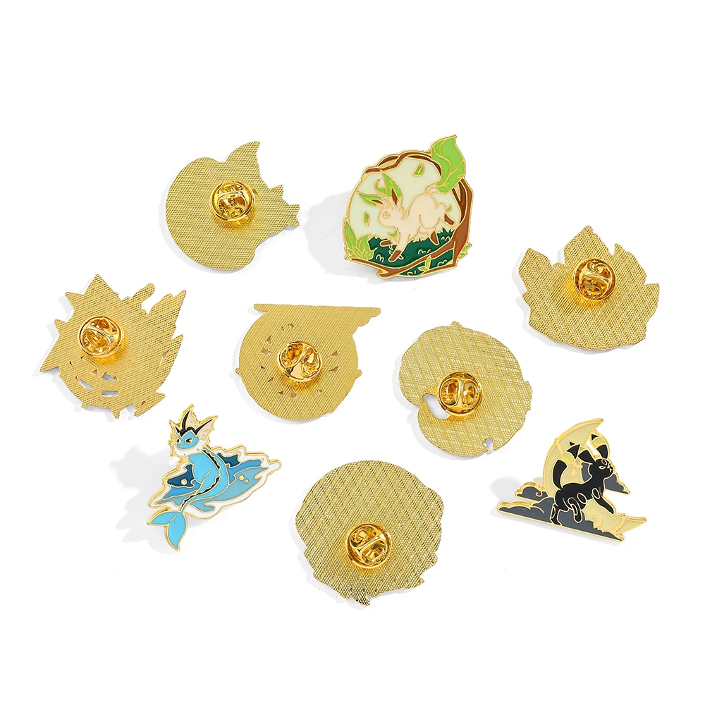 3/4/5 Pcs Anime Elf Brooch Creative Eevee Sylveen Enamel Pin Backpack Clothing Jewelry Metal Badge Accessories Gift for Friends