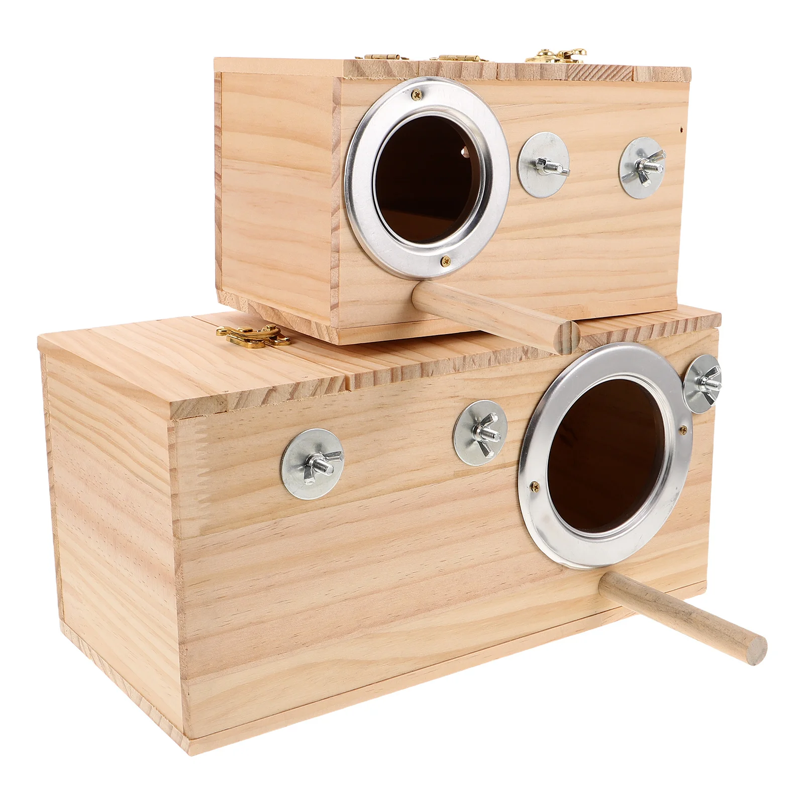 

2Pcs Parrot Breeding Nest Box Wooden Hanging Nest for Lovebirds Cockatiels Budgies Insulated Comfortable Nesting Box for Budgies