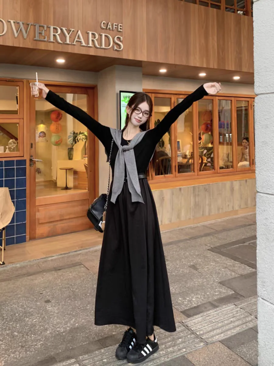 Vestidos femininos vestido para usar um casamento para mulher inverno veludo fofo maxi casual painéis abotoados aconchegante minimalista em camadas sexy