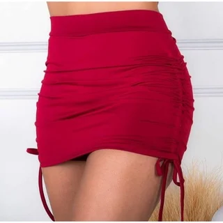 Short Skirt Draped On The Side Franzida Adjustable Fashion Femenina Skirt Gringa Fashion Blogger